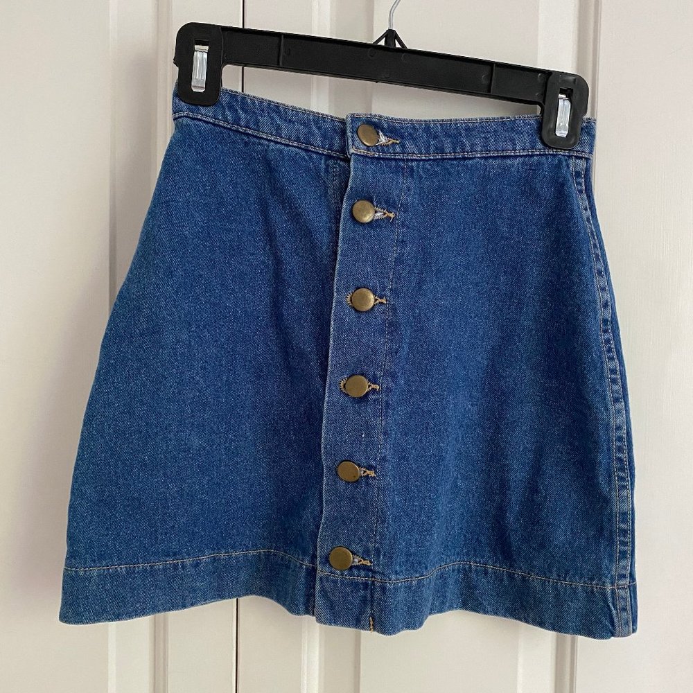 American Apparel Denim Button Down Skirt